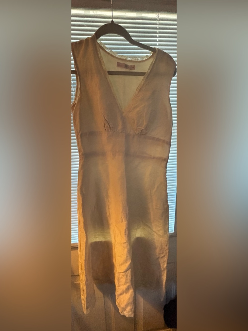 White Sleeveless V-Neck Midi Dress